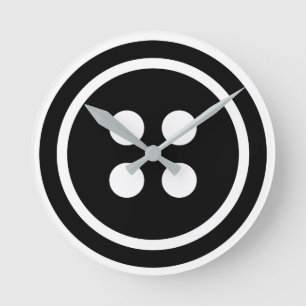 Een zwarte Button Ronde Klok