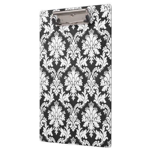 EEN ZWARTE EN WITTE DAMASKONTWERP KLEMBORD (Links)
