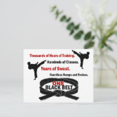 ÉÉN zwarte gordel 1 KARTE T-SHIRS EN APPAREL Briefkaart (Staand voorkant)