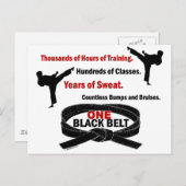 ÉÉN zwarte gordel 1 KARTE T-SHIRS EN APPAREL Briefkaart (Voorkant / Achterkant)