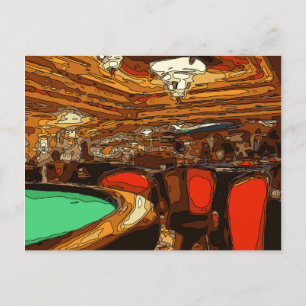 Een zwarte Jack-tafel in het hart van een Vegas ca Briefkaart