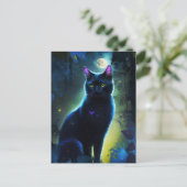 Een zwarte kat briefkaart (Staand voorkant)