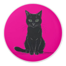 Een zwarte kat deurtrekker