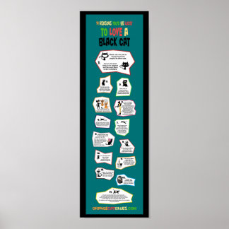 Een zwarte kat-korting met een klein infografisch poster