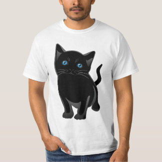 " een zwarte kat met blauwe ogen " t-shirt