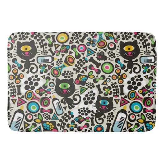 Eén zwarte oogkat badmat (Voorkant)