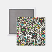 Eén zwarte oogkat magneet (Voorkant / Achterkant)