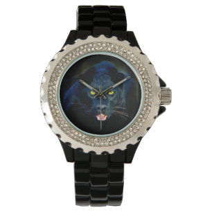 Een zwarte polshorloge horloge