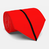 Eén zwarte streep op rood Stropdas (Opgerold)