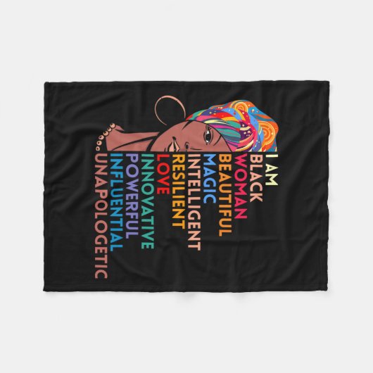 Een zwarte vrouw Afro-Amerikaans geschenk zwarte g Fleece Deken (Voorkant (Horizontaal))