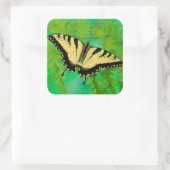 Een zweetstaaflanding vierkante sticker (Tas)