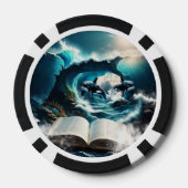 Een zwemmende steampunk Orka in de golf. Poker Chips (Achterkant)