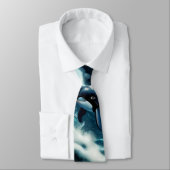 Een zwemmende steampunk Orka in de golf. Stropdas (Gebonden)