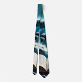 Een zwemmende steampunk Orka in de golf. Stropdas (Achterkant)