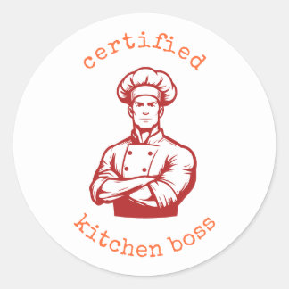 Een zwierige zwarte Coral Red stripstijl van een c Ronde Sticker