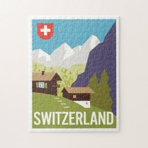 Een Zwitserland reisposter Legpuzzel