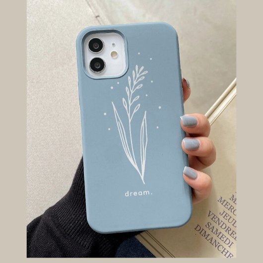 Eenblauw-witte esthetische Floral, speciaal aangep Case-Mate iPhone Case