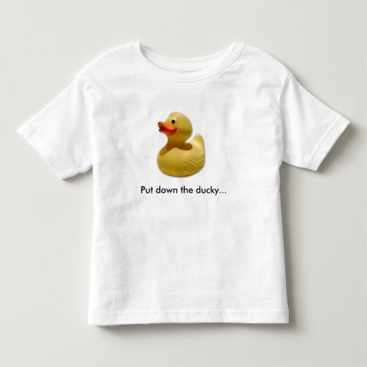 eend1, leg de eend neer... kinder shirts (Voorkant)