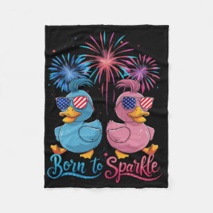 Eend 4 juli Eend-liefhebber Amerikaanse Vlag Blauw Fleece Deken