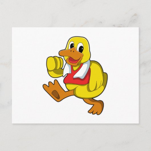 Eend aan het Rennen Briefkaart (Voorkant)