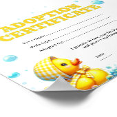 Eend adoptie certificaat bewerkbaar poster (Hoek)