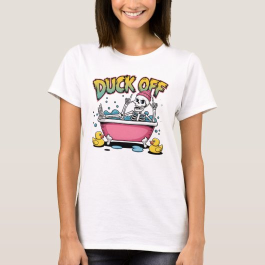 Eend Af Grappig Skelet Ontwerp-61161 T-shirt (Voorkant)