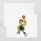 Eend als basketballer met basketbal briefkaart (Voorkant / Achterkant)