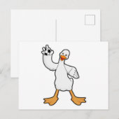 Eend als handbalspeler met handbal briefkaart (Voorkant / Achterkant)