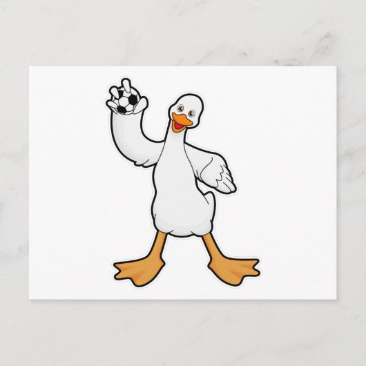 Eend als handbalspeler met handbal briefkaart (Voorkant)