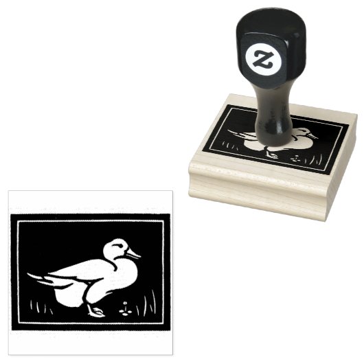 eend art deco 	rubberstempel (Gestempeld)