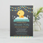 Eend Baby shower Uitnodiging / Rubber Eend Uitnodi (Staand voorkant)