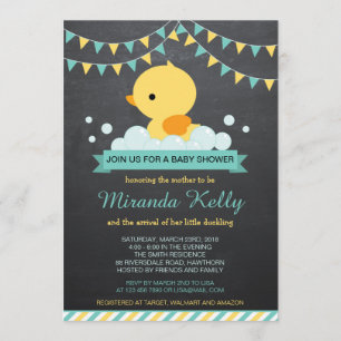 Eend Baby shower Uitnodiging / Rubber Eend Uitnodi