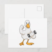 Eend bij bodybuilding met halters briefkaart (Voorkant / Achterkant)