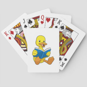 Eend bij Reading met boek Pokerkaarten