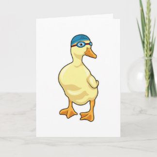 Eend bij zwemmen met zwembril kaart