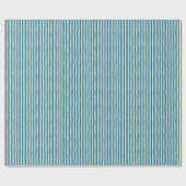 Eend blauw & ivoor wobbige strepen cadeaupapier (Vlak)