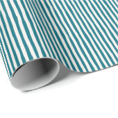 Eend blauw & ivoor wobbige strepen cadeaupapier (Rol Hoek)