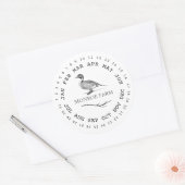  eend boerderij omcirkelde data eierdoos ronde sticker (Envelop)