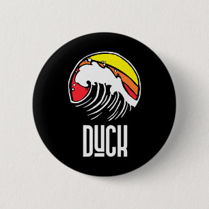 Eend Carolina Vintage 80s Retro Surfen Strand Golf Ronde Button 5,7 Cm