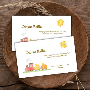 Eend Choo Choo Trein Luier Raffle Baby Shower Informatiekaartje