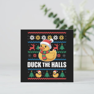 Eend De Hallen Lelijk Kerstmis Grappige Kerstman  Feestdagenkaart