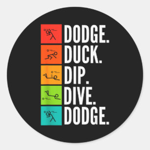 Eend Dompel Duik I Balspellen I Grappige Dodgeball Ronde Sticker