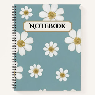 Eend Egg Blue met madeliefjes, origineel Notitieboek