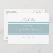 Eend Ei Blauw Modern Bruiloft Dank u Briefkaart (Voorkant / Achterkant)