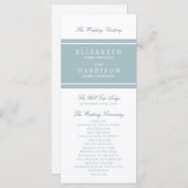 Eend Ei Blauw Modern Huwelijksprogramma Programma (Voorkant / Achterkant)