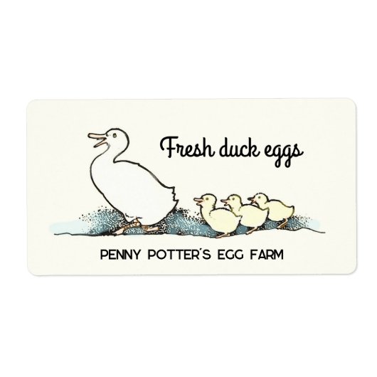 eend en eendjes vers ei karton label (Voorkant)