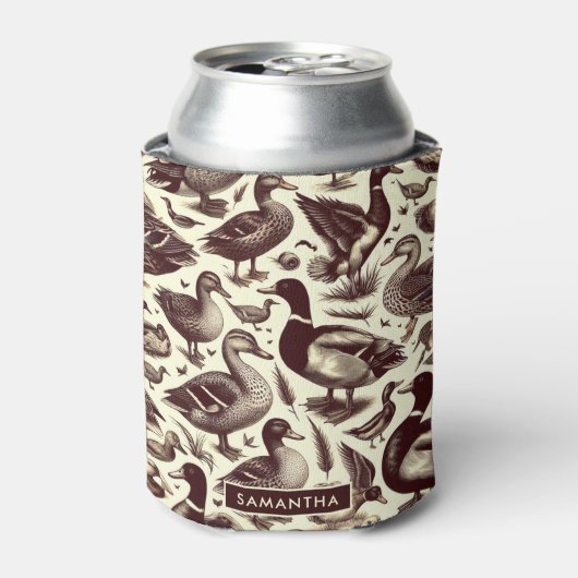 eend- en ganzenpatroon blikjeskoeler (Blikje Voorkant)