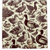 eend- en ganzenpatroon douchegordijn (Voorkant)