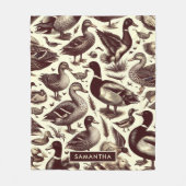  eend- en ganzenpatroon fleece deken (Voorkant)