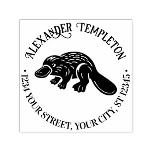 Eend gefactureerd vogelbekdier #2p naam retouradre  zelfinktende stempel